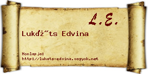 Lukáts Edvina névjegykártya